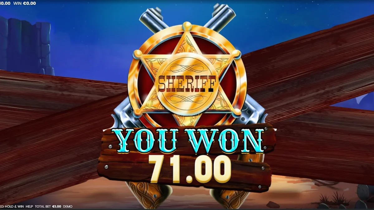 Tampilan visual slot Most Wanted: Hold & Win dengan tema Wild West